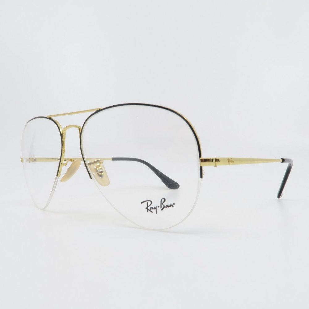 Ray-Ban Gold & Black RB 6589 2946 Semi Rimless New - Picture 3 of 8